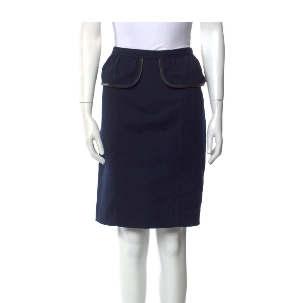 Burberry Brit Embellished Skirt Size 12 IT 46 EUC Navy